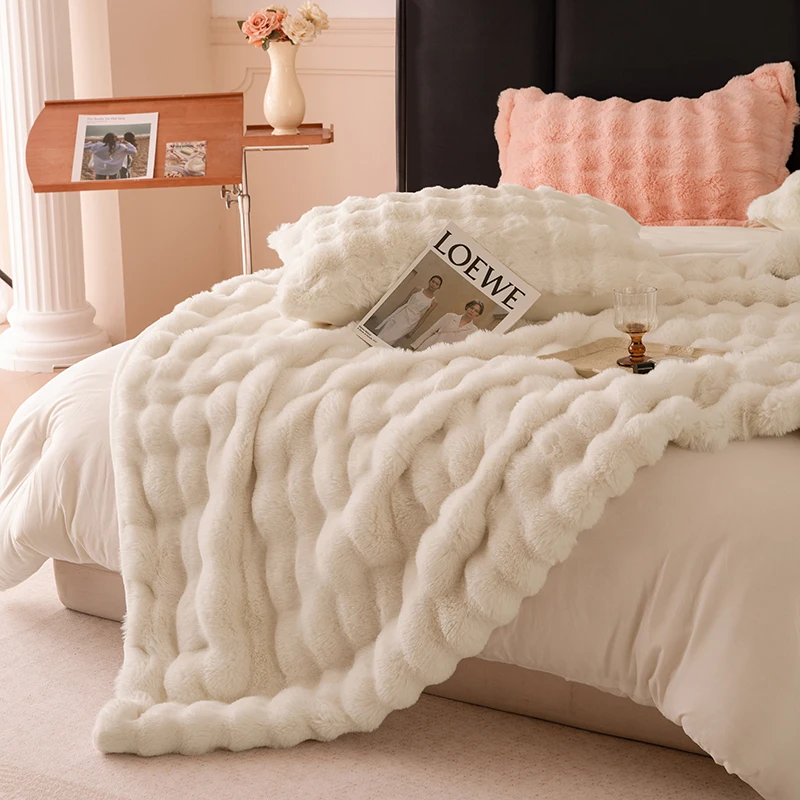 YanYangTian Autumn Winter Plush blanket bed cover Coral velvet blanket bedroom sofa cover