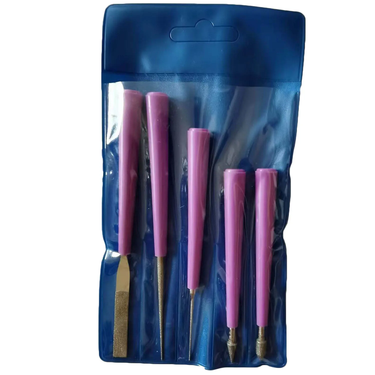 5PCS For Beading Hole Reamer Files for Enlarging Existing Holes in Pearls Crystals Beads Jade Crafts Emery Abrasive ABS Handle