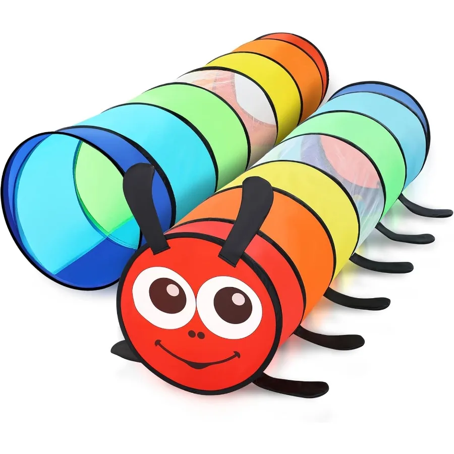 Barraca de túnel infantil para crianças, pacote de 2 brinquedos de túnel pop up coloridos para bebês ou animais de estimação, presente dobrável para meninos e meninas