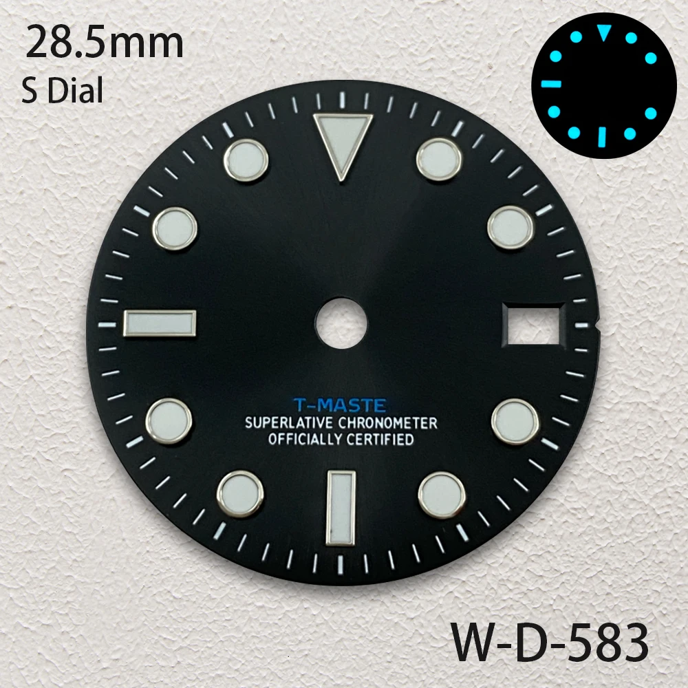 28.5mm Logo meteoryt GMT pokrętło pasuje do japońskiego ruchu NH34 lodowy blękit zegarek świetlny akcesoria do modyfikacji