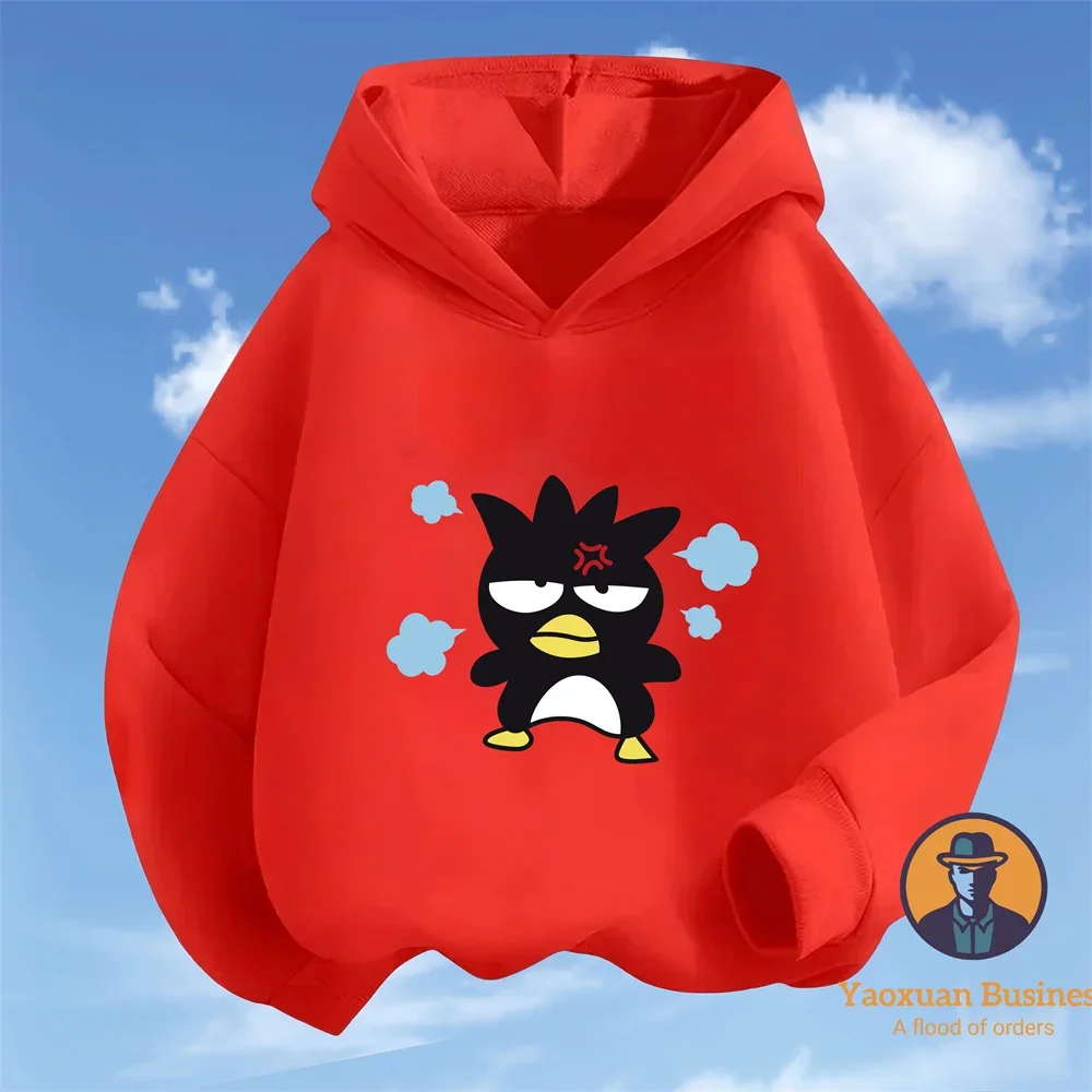

2-14Y BADBADTZ MARU Classic Cartoon Print Pure Cotton Hoodie 2-14Y Autumn Winter Daily Casual Wear