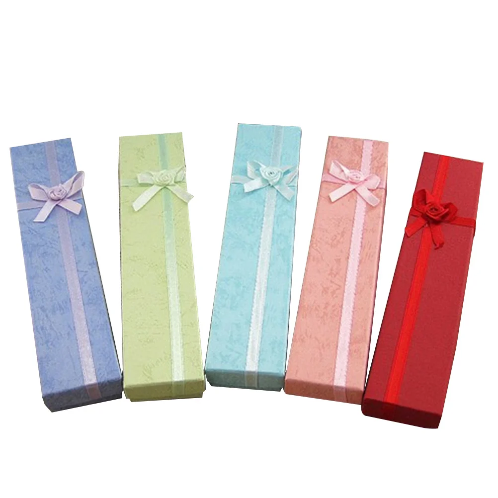 

12Pcs Rectangle Jewelry Boxes Paper Kraft Necklace Storage Case Luxury Packing Small Jewelry Display for Proposal Engagement