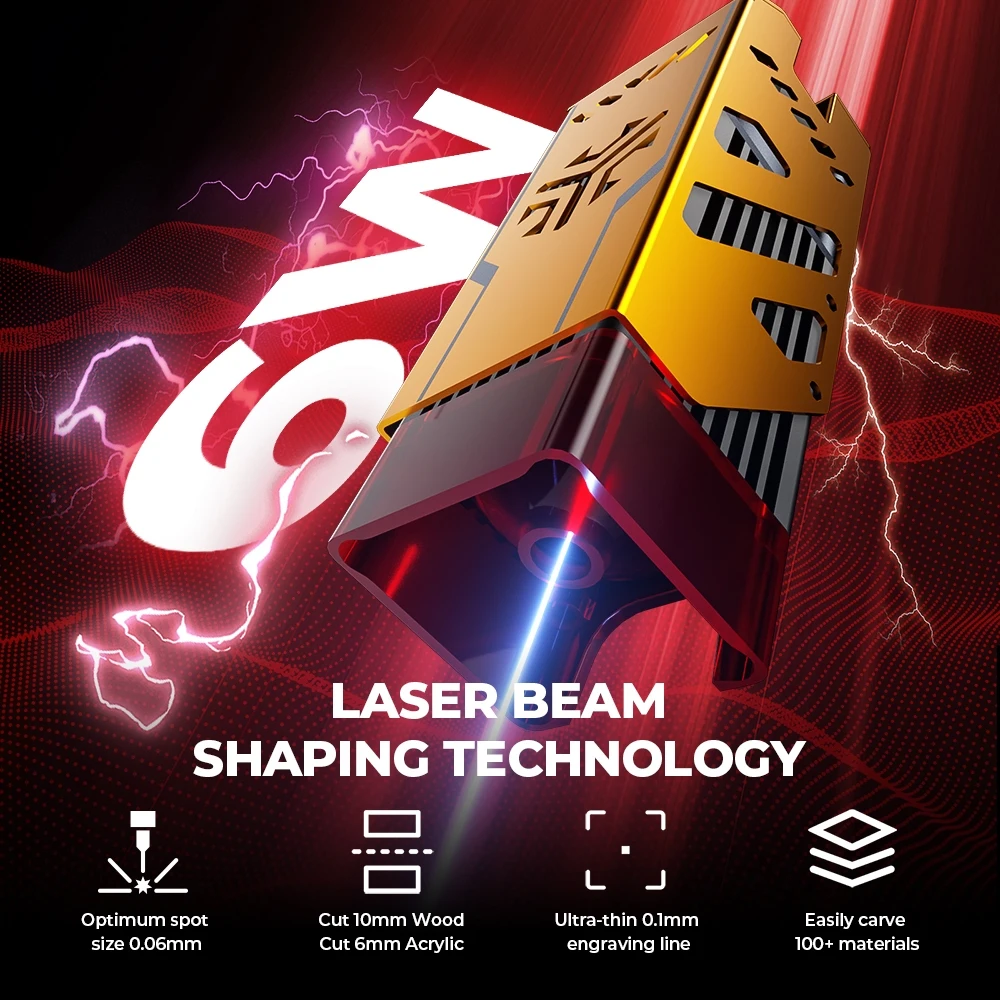 ACMER P1 S PRO 6W Macchina da taglio per incisione laser CNC Testa laser blu WiFi APP Controllo Macchina per incisione su legno Compensato