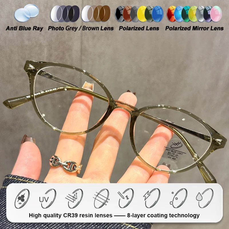 CLLOIO جودة عالية موضة عادية التقدمية وصفة طبية نظارات النساء مكافحة الضوء الأزرق البيضاوي قصر النظر مد البصر نظارات القراءة #2