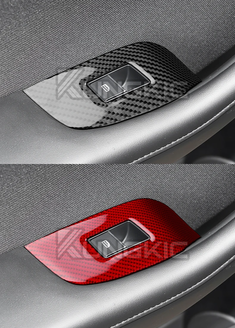 Echter, weicher Carbonfaser-Aufkleber für Mazda 3 BP 2019 2021 2022 2023 2024 2025 (LHD/RHD) – Fensterheber-Verkleidung der Vordertür – Detail 10