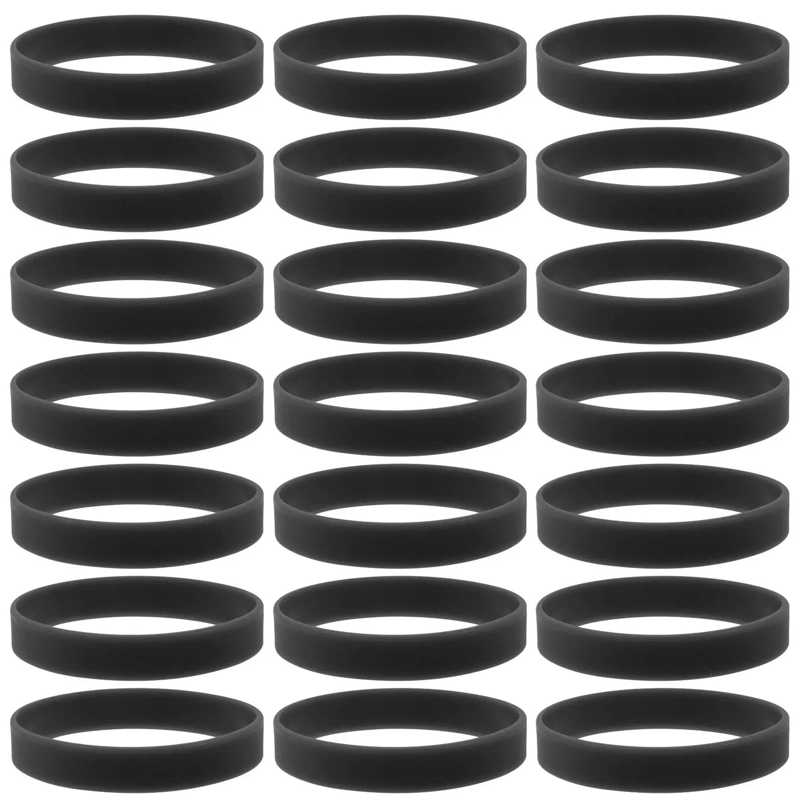 

100Pcs Silicone Bracelet Elastic Armb Adjustable Kids Black Wrist Chain Gel Bracelets Fashion Sports Gym Parties Team Training