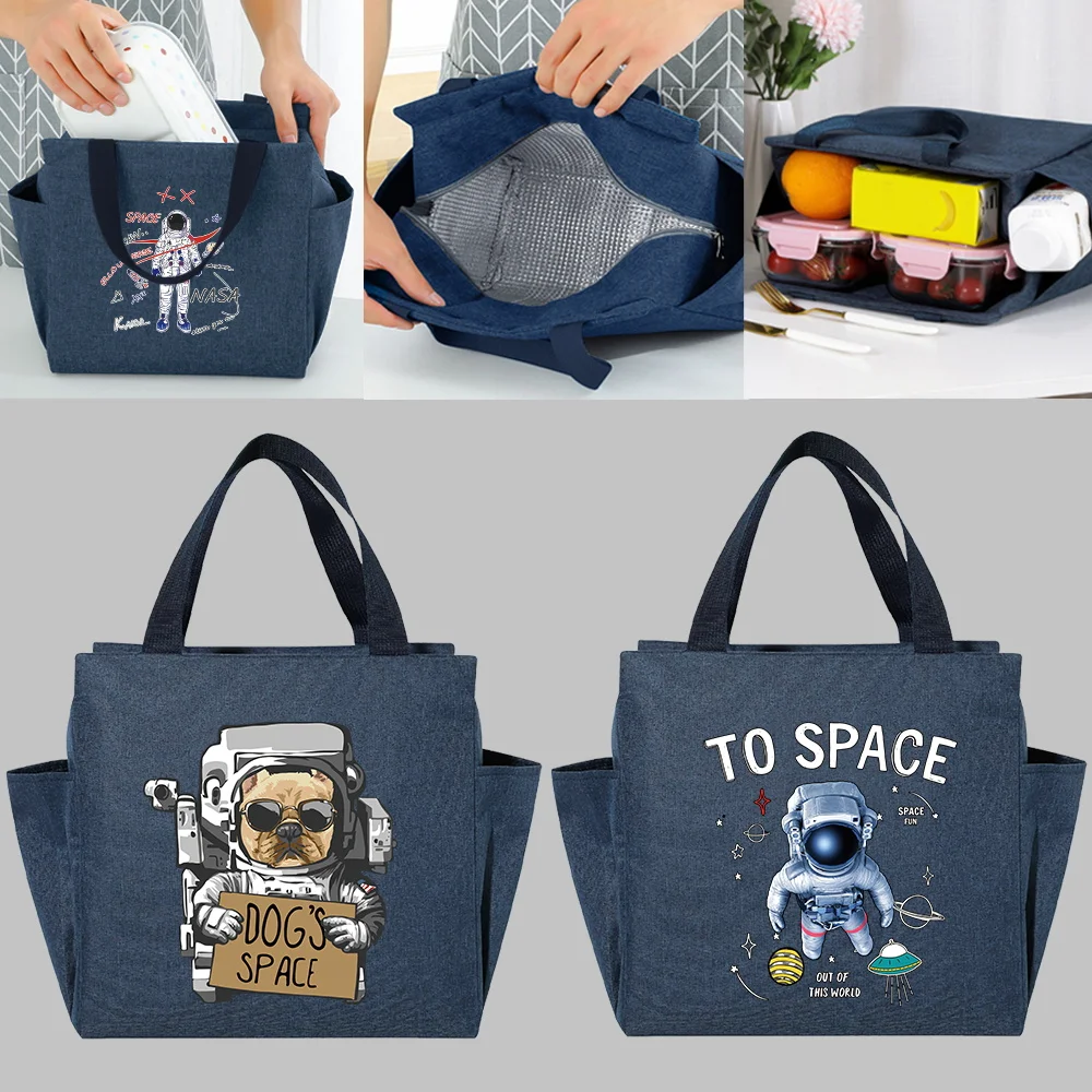 

Astronaut Series Insulated Lunch Box Cooler Bag Portable Multifunction Large Capacity Zipper Lunch Bags Picnic Thermal Food Pack