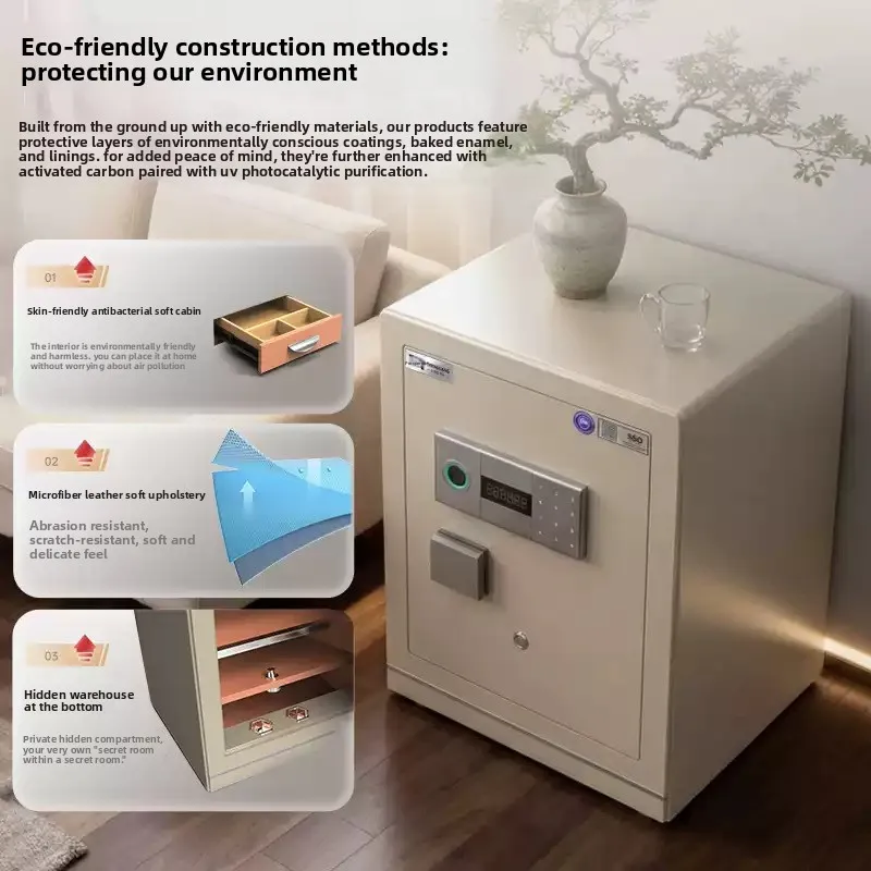 CX Home Small CSP-Certified Safe Box, All-Steel Anti-Theft Smart Fingerprint Password WiFi