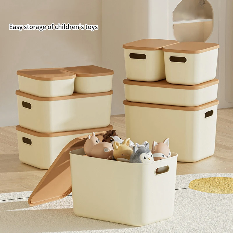 Desk Sundries Storage Box With Lid Wardrobe Clothes Drawer Plastic Storage Basket Container Organizer For Cosmetics Small Things