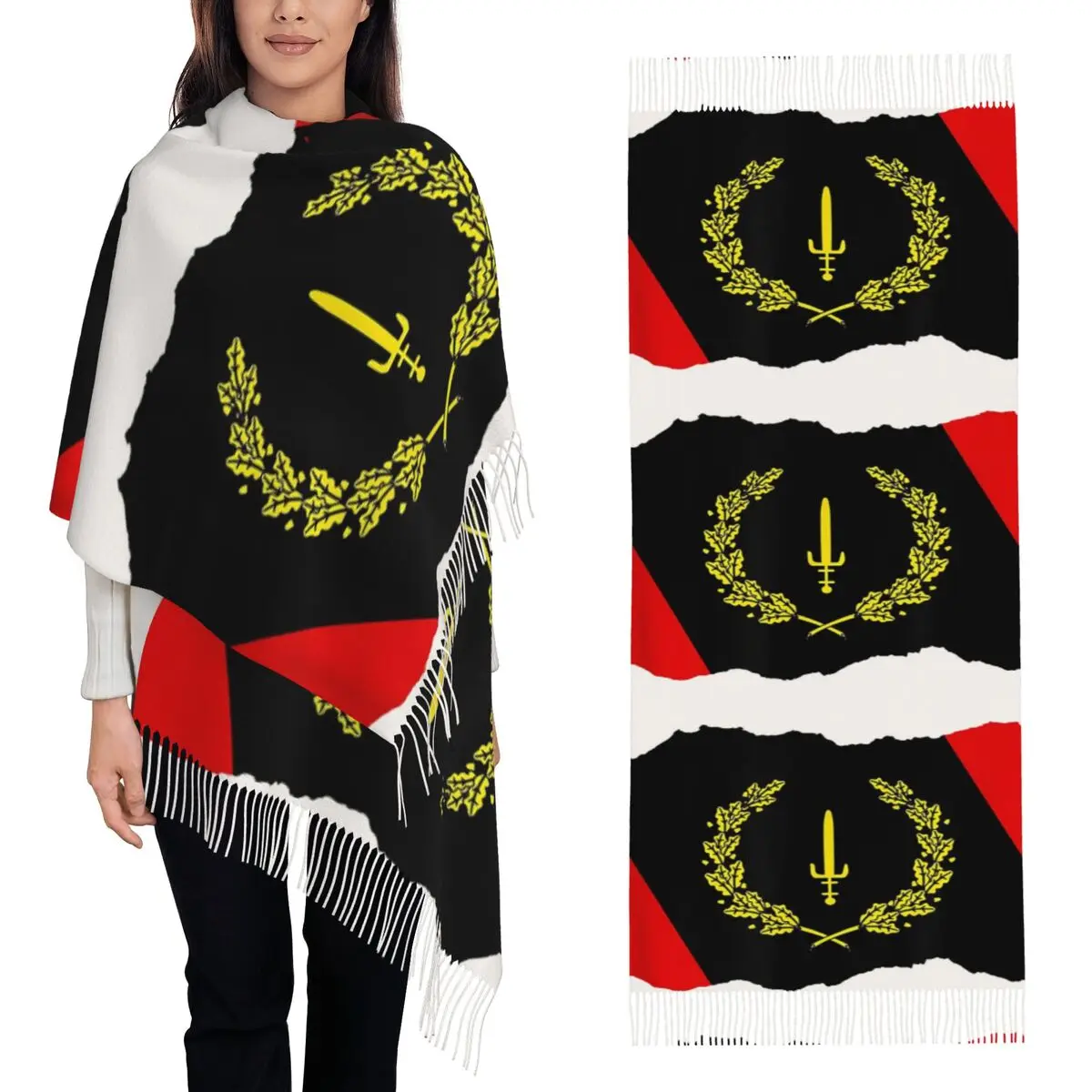 

Black American Heritage Flag Scarf Tassel Scarves for Women Soft Warm Shawls and Wraps Long Fall Winter Shawl Wrap