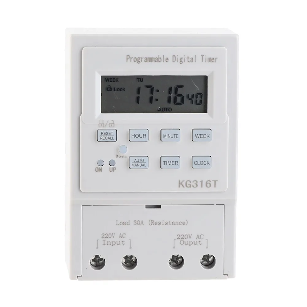 

Microcomputer Digital Timer Switch AC 220V 30A Programmable Timer with LCD Display Automatic Time Control Switch Energy Saving