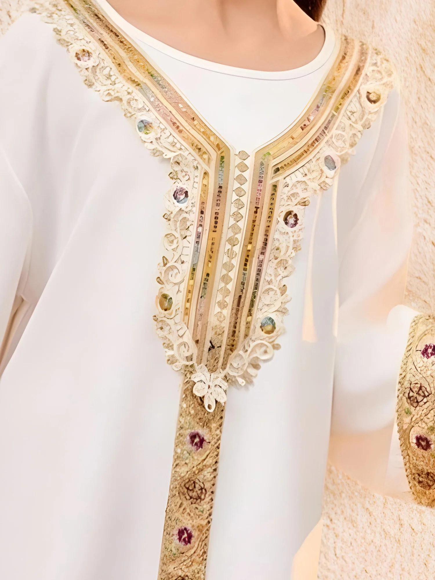 kids-girls-round-neck-long-sleeve-loose-muslim-robe-for-halloween-performance-theme-party-floral-print-lace-trim-abaya-gown