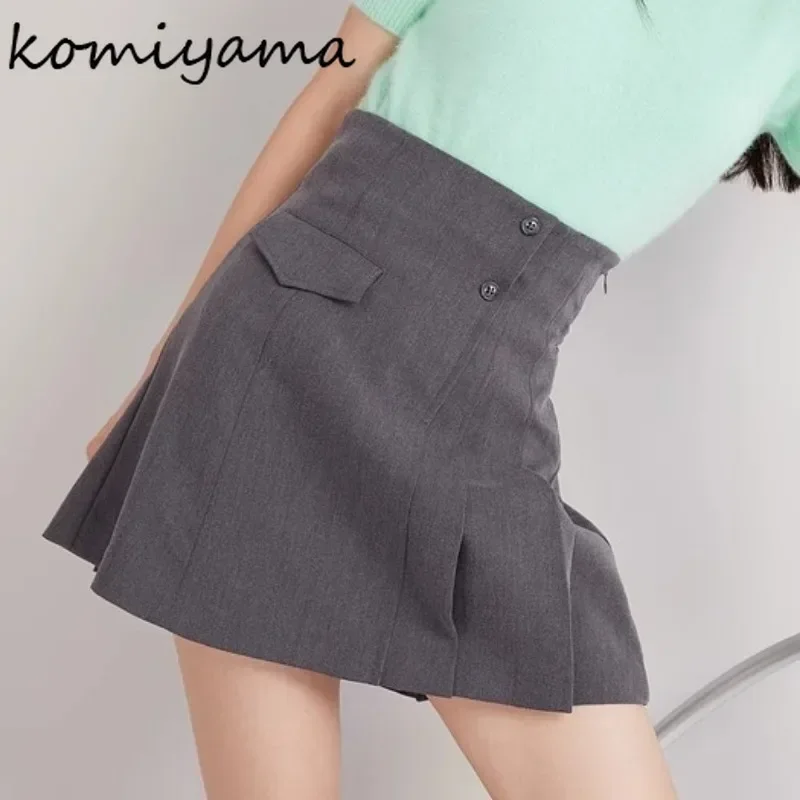 Japan Sweet Pleated A-line Faldas High Waist Skirts Women 2025 Autumn New Skirt Irregular Falda Elegant All-match Ropa Mujer