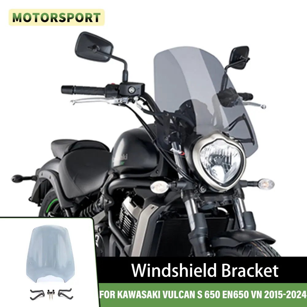 

For Kawasaki Vulcan S 650 EN650 VN 2015-2024 S CAFE 17-20 Windshield Motorcycle Accessories Windscreen Windshield Shield Bracket