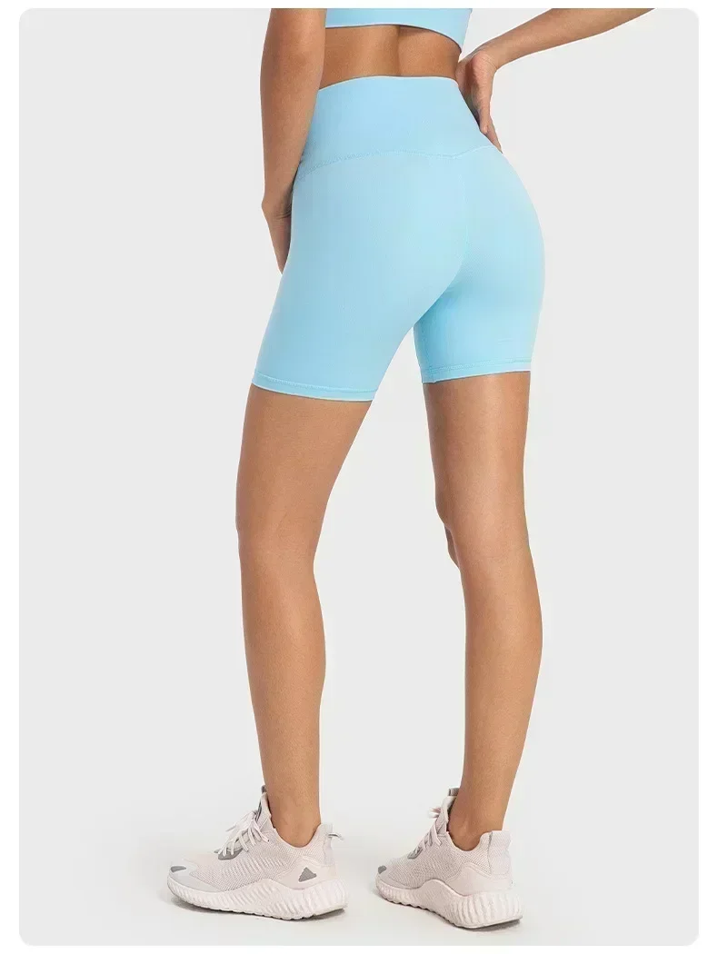 Lemon-Short de sport taille haute pour femme, 6 pouces, respirant, séchage rapide, course à pied, fitness, entraînement, yoga, cyclisme