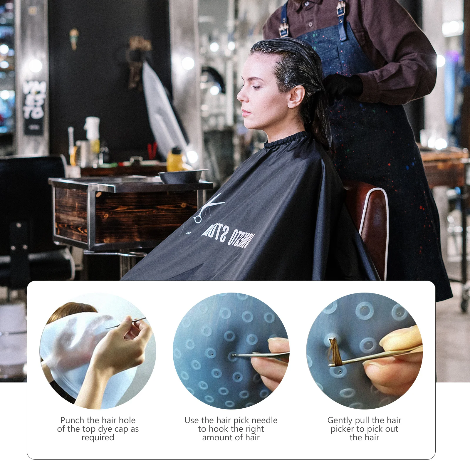 

Dye Cap Thickened Plastic Professional Hair Coloring Hat For Diy Highlights Salon-Style Dyeing Tool Hair Coloring Hat