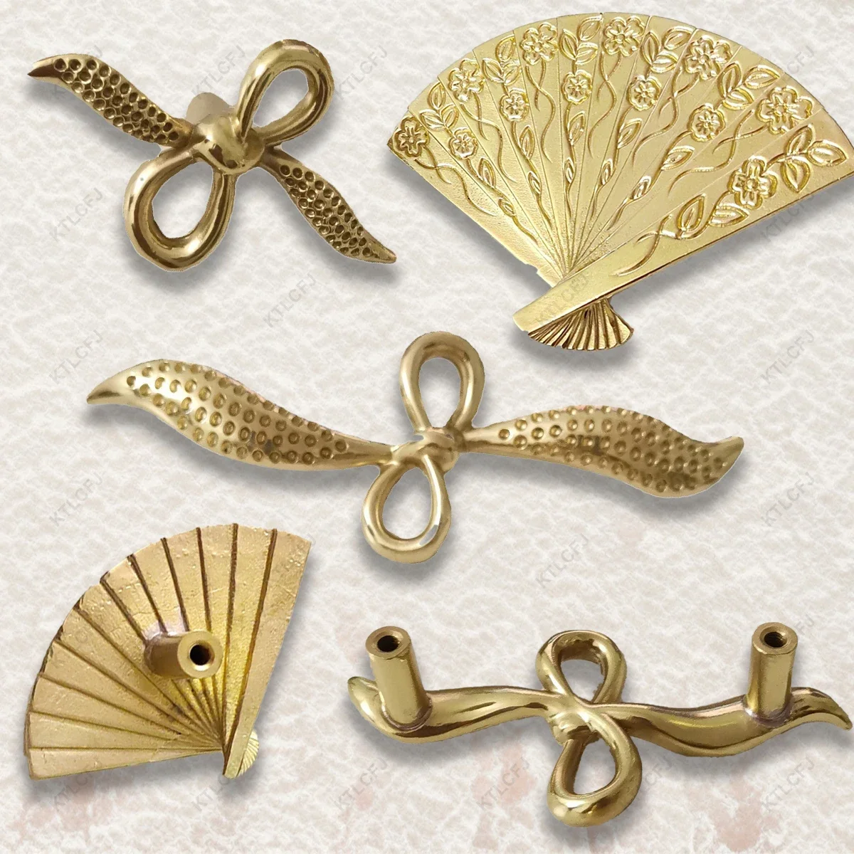 

Chinese Style Brass Handle Light Luxury Retro Fan Bow Chinese Knot Design Drawer Cabinet Door Cabinet Shoe Cabinet Handle