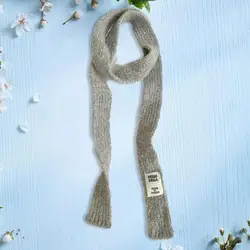 Autumn Scarf Thin Trendy Scarf Fashionable Women's Knitting Scarf Stylish Autumn Winter Accessory with Letter Logo Solid Color