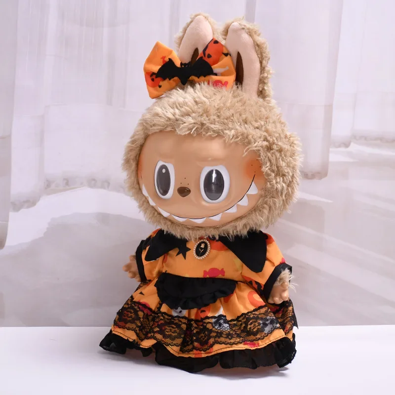 Nieuw Voor 38Cm Labubu Jurk Halloween Pluche Pop Kleding Set Voor Korea Kpop Exo Labubu I II Idol Poppen accessoires Leuke Zachte