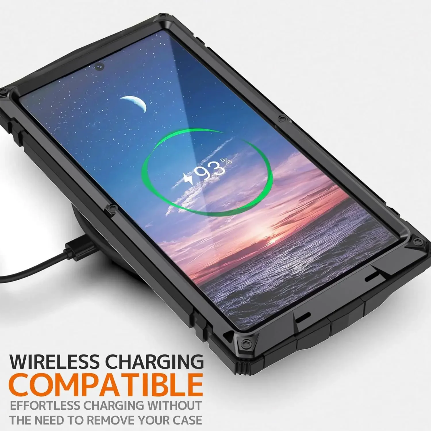 For Samsung S24Ultra S24 Plus Rugged Tank Armor Aluminum Alloy Metal Phone Case with Screen Protector Shockproof Cover Kickstand