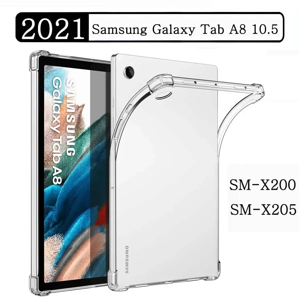 

Soft Silicone Case For Samsung Galaxy Tab A8 10.5 2021 SM-X200 SM-X205 X200 Tablet Case Flexible Shell Transparent Back Cover