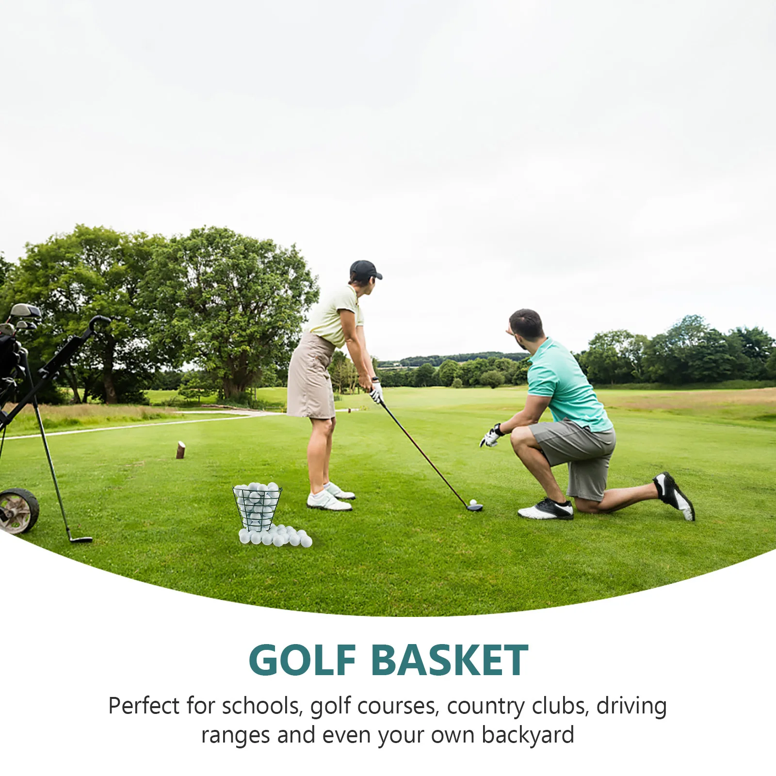 1 قطعة سلة كرة جولف الفولاذ المقاوم للصدأ سعة كبيرة التخزين ل 100 كرة في الهواء الطلق المدى حمل الحاويات تخزين الكرة المعدنية