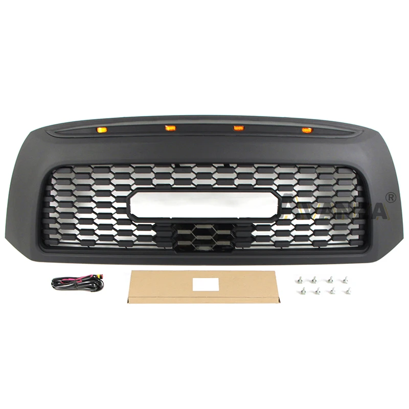 Grill Grille W/Light Accessories Fit For Toyota Tundra 2006-2013 Racing Grill TRD Style