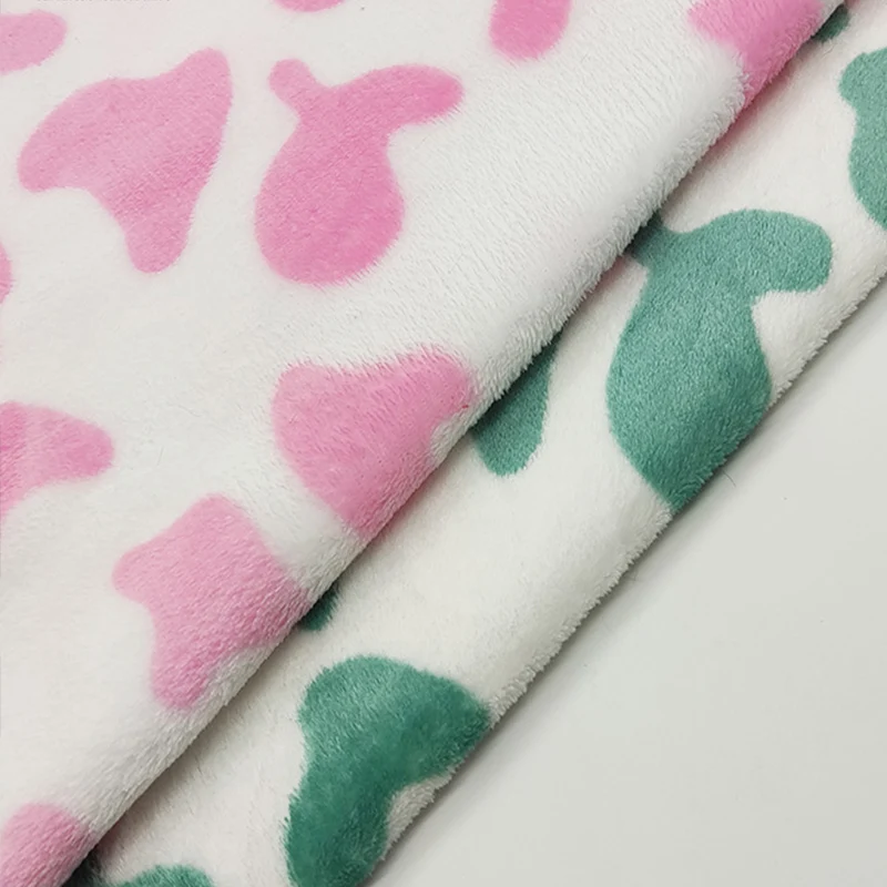 Good Cow Pattern Printed Short Faux Fur Fabric Double Sided  Warm Soft Plush Fabric Sewing Material Diy Home Clothing/Blanket