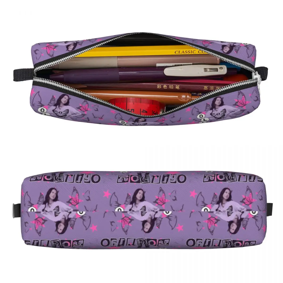 Fashion Olivia Vampire Rodrigos Sour Pencil Cases Stars and Butterflies Pencilcases Pen Holder Kids Big Capacity Bag Stationery