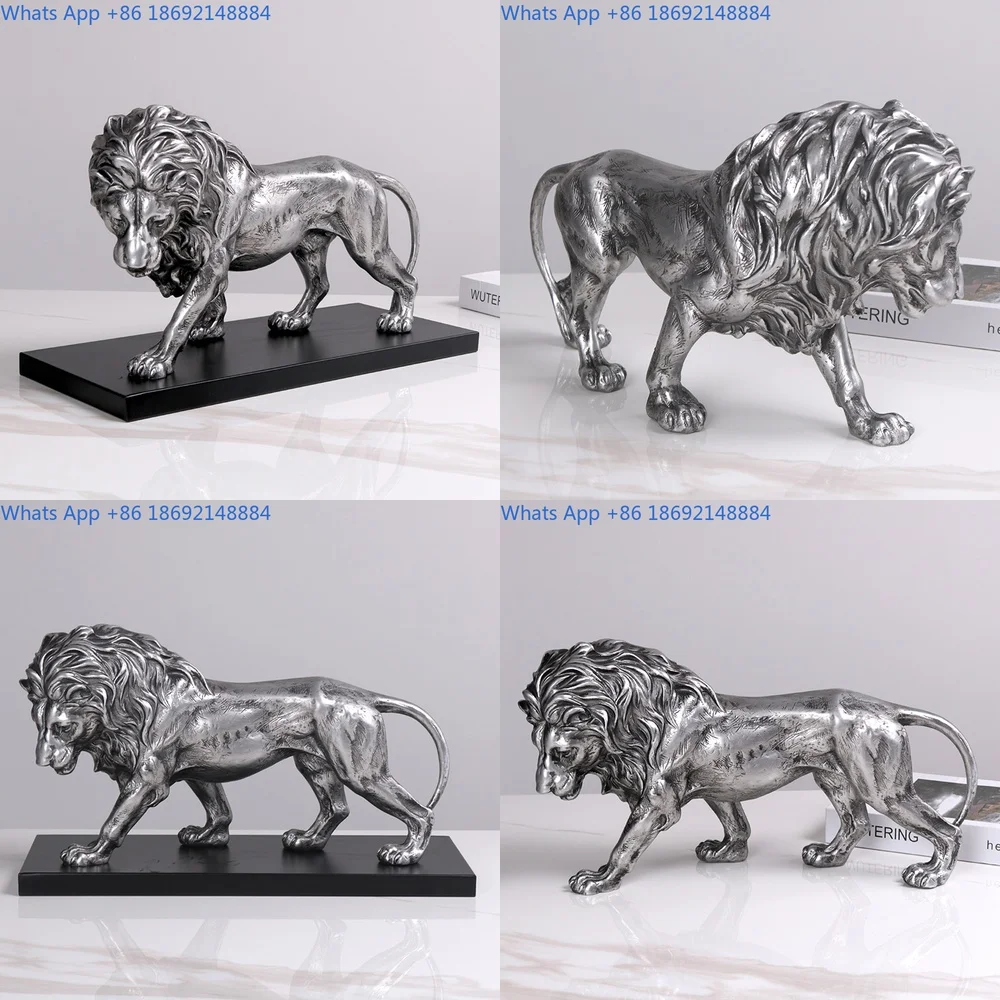 

Lion Sculpture Decoration Nordic Style Minimalist Animal Figurine for Living Room Table Art Display