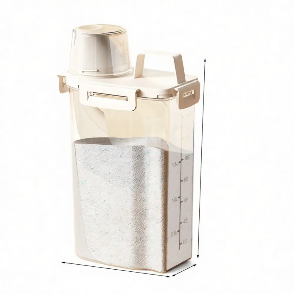 Large Plastic Laundry Detergent Storage Box Container For Powder Soap Beads Cleaning Supplies Home Bathroom Utility