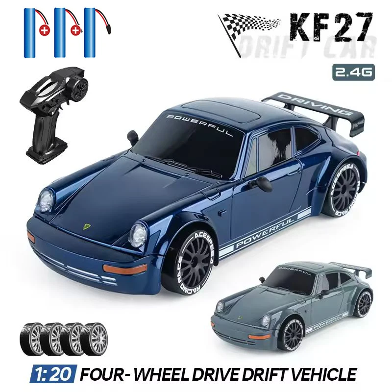 KF27 1:20 RC Drift Car With LED Light 4WD Radio Remote Control Vehical Professional 4x4 Racing High Speed Toy for Kids Best Gift