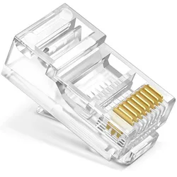 50/100Pcs Category 5 Crystal Head Unshielded 8p8c Gold-Plated Network RJ45 Network Cable Connector