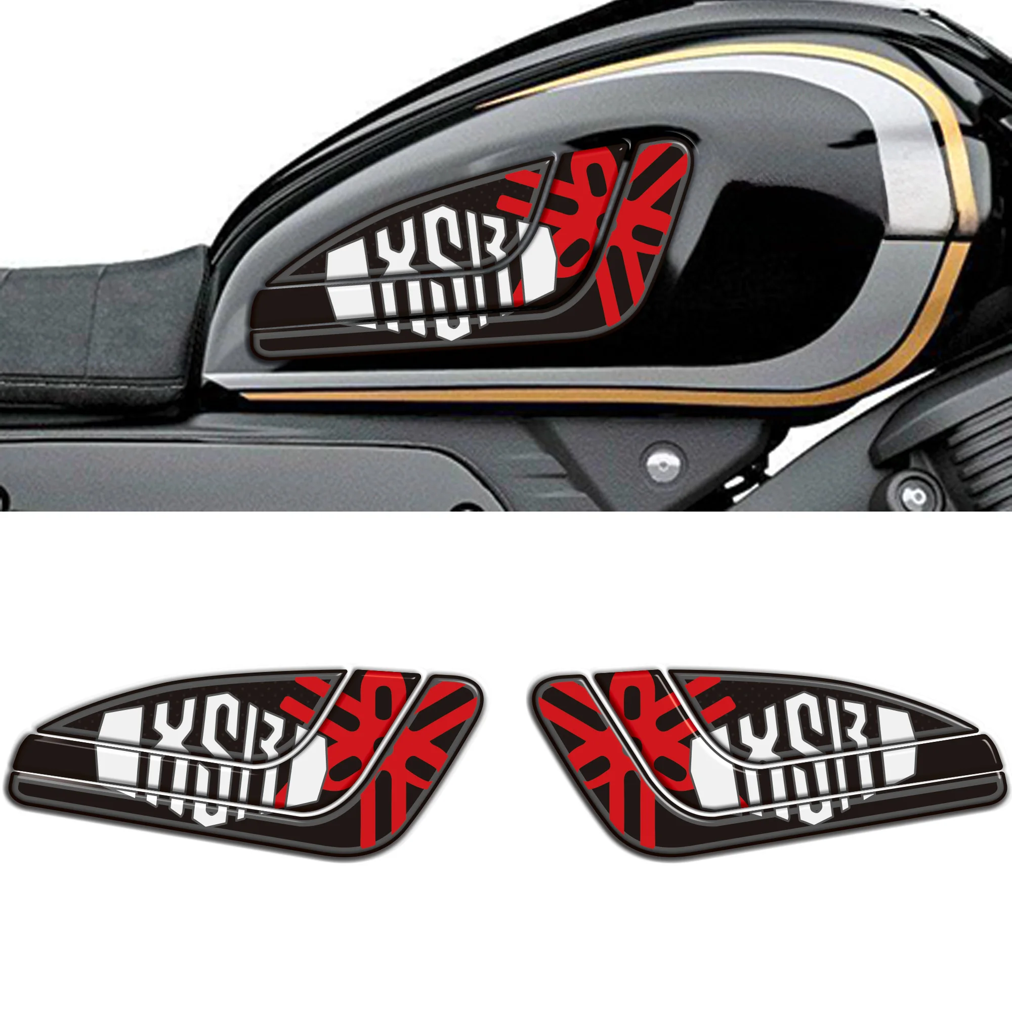 3D Stickers Motorcycle Tank Side Protections Compatible with Yamaha XSR125 2021-2022