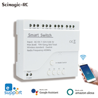 4 Channel eWeLink Smart WiFi Switch Wireless Dry Contact Relay Module,APP RF433 Remote Control,Works With Alexa Google Home