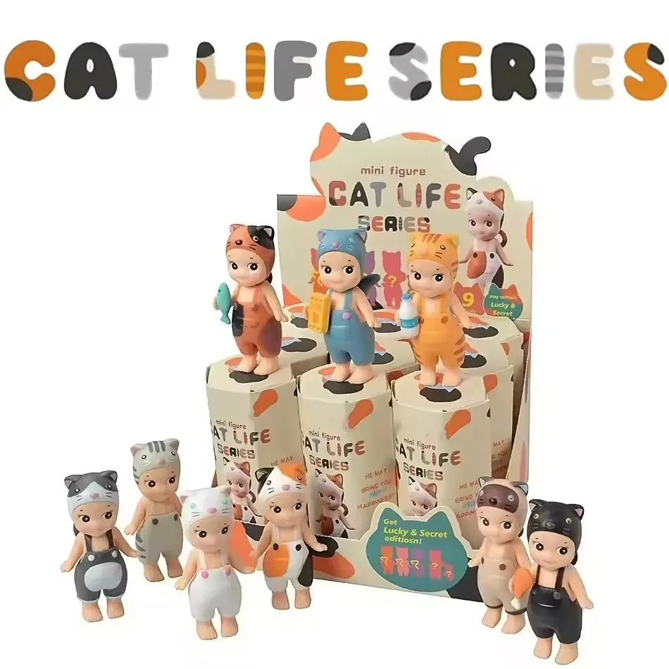 ニャーニャーデイリーエンジェルズシリーズ 猫ブラインドボックス トレンディプレイドール デスクトップ漫画クリエイティブオーナメント 手作りミステリアスボックス 女の子ギフト