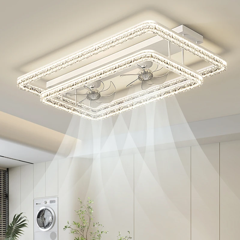 Modern ceiling lamps bedroom folding Ceiling fan ceiling fan with led light and control ceiling lamp for living room lighting