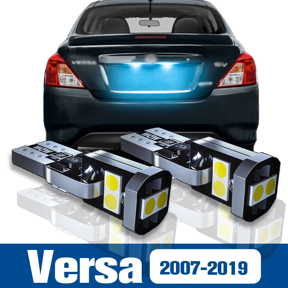 

2 светодиодных лампы освещения номерного знака, аксессуары Canbus для Nissan Versa 2007 2008 2009 2011 2012 2013 2014 2015 2016 2017 2018 2019