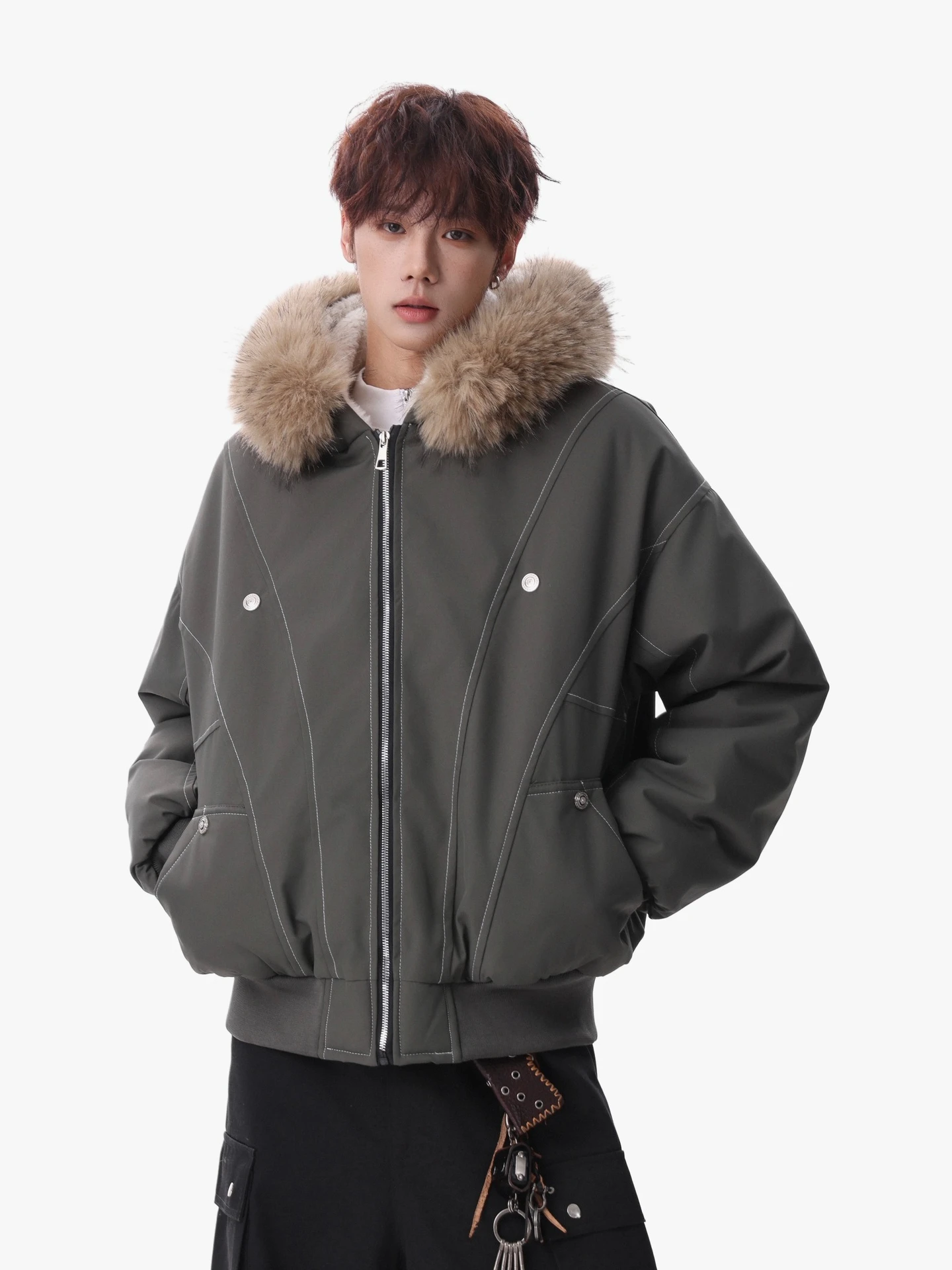 

Теплая зимняя куртка из оксидной ткани с капюшоном для мужчин и молодежи, модная брендовая одежда из хлопка и полиэфирного волокна (100%)