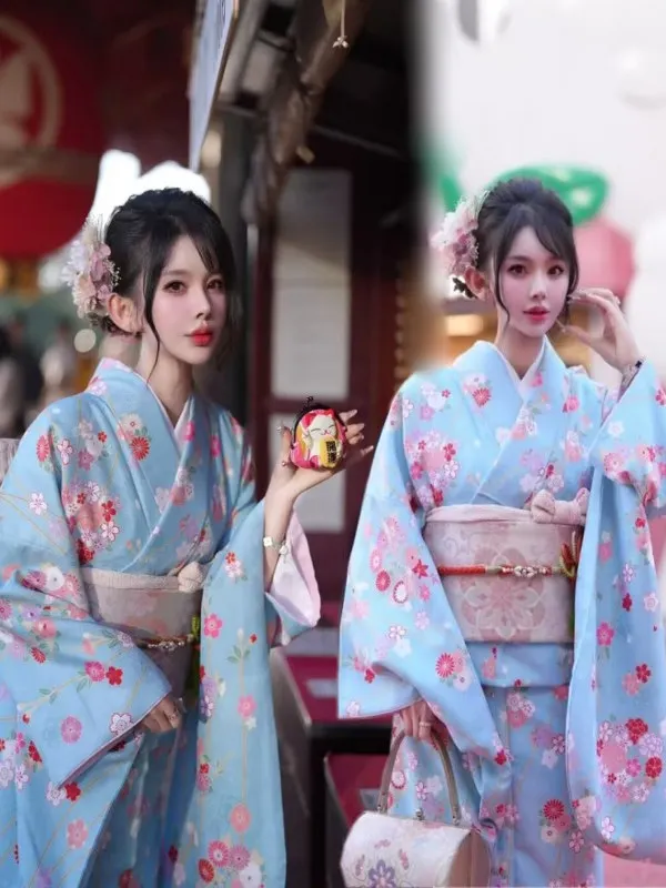 

Ears God New Girl Kimono Photo Studio Traditional Japanese Bathrobe Photography Clothing Teenage Girl Traditional Costume