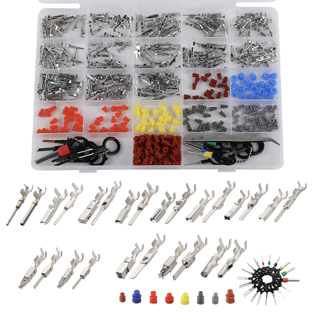

500 Pieces Electrical Connector Kit Connector Connector Pins Kit Tin-Plated Copper Material Comprehensive 500 Pieces
