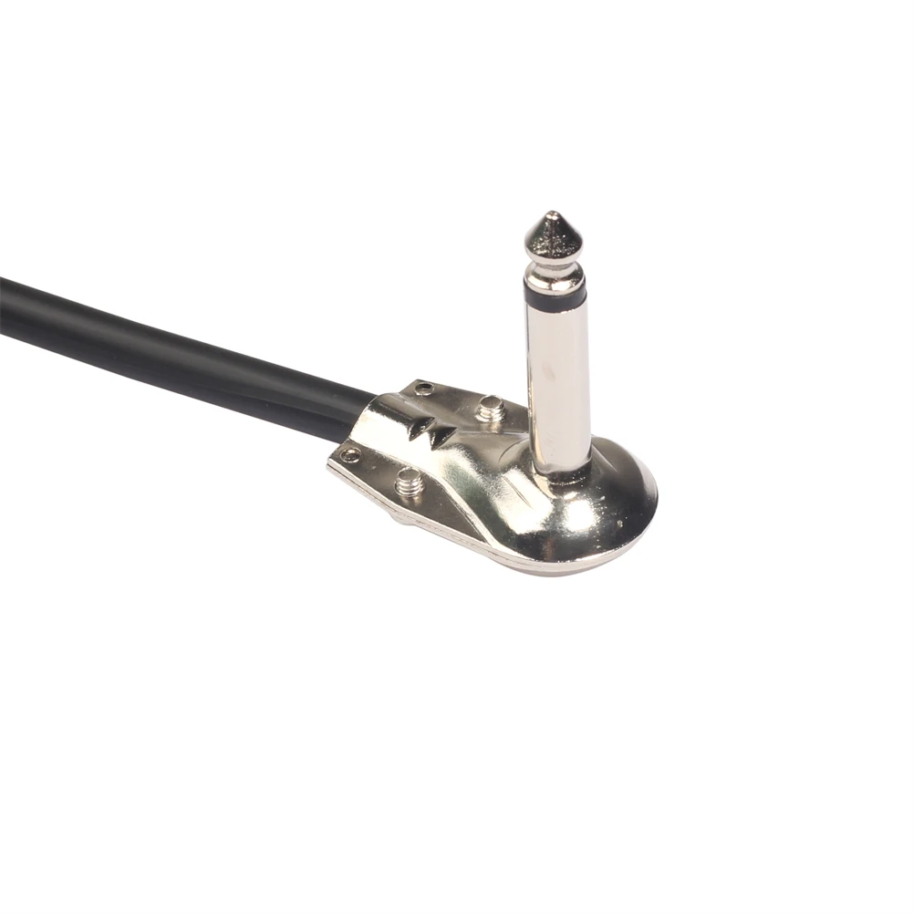 High Quality Guitar Effect Cable Pedal Cable 15CM Black Audio Signal Transmission Silver Connector Right Angle