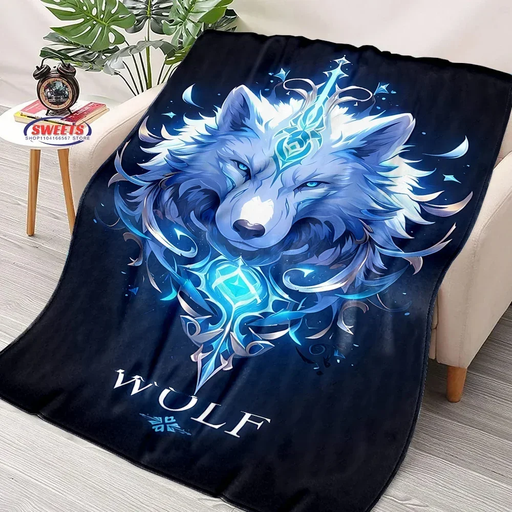 

Comfortable and Soft Wolf Blanket, Add Beauty To The Home, All Seasons,Home Office Can Be Used, Nap Camping Flannel Blanket Gift