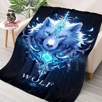 Comfortable and Soft Wolf Blanket, Add Beauty To The Home, All Seasons,Home Office Can Be Used, Nap Camping Flannel Blanket Gift
