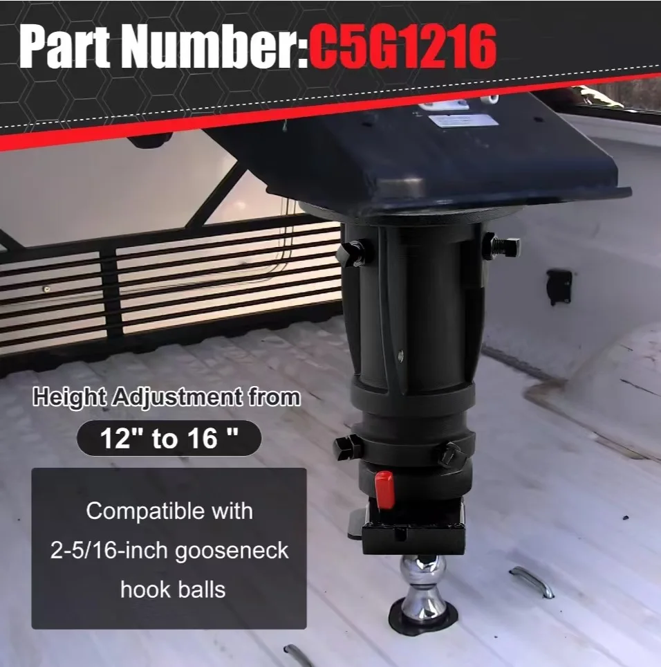 Gooseneck Adapter Adjustable Buffer RV 5th Wheel. 12-16 Inch Adjustable Gooseneck Adapter