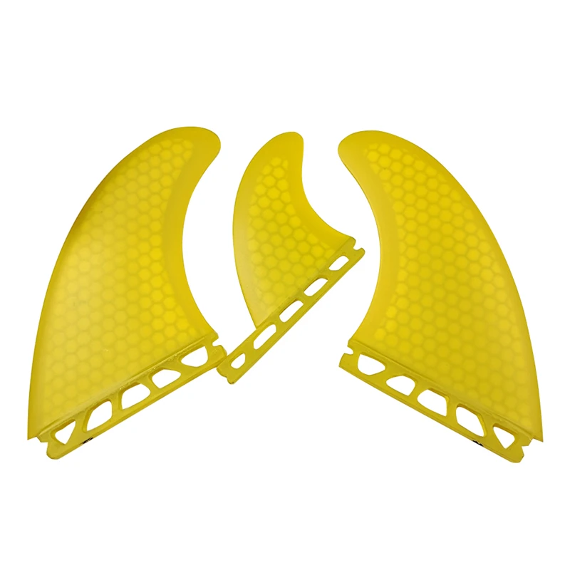 Surf Board Fiberglass Single Tabs Fin T1 Yellow Color 3pcs per set Stand Up Paddleboard Swimming Accessories