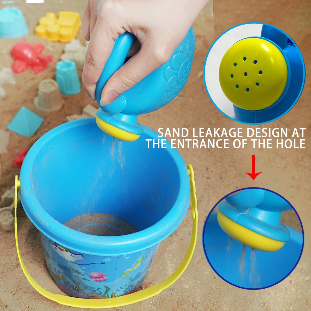 20Pcs Beach Toys Set Summer Outdoor Games Sand Play Plastic Bucket Watering Bottle Shovels Panda Beach Water Game Toy Tools Gift