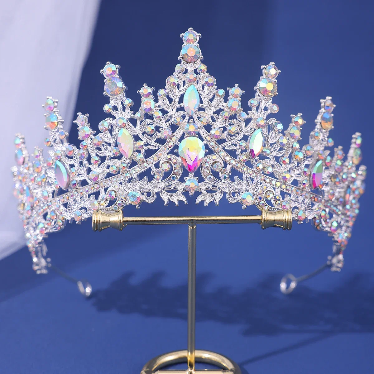 Luxury Baroque Queen Bridal Crown Pageant Crowns Tiaras Bride Headdress Party Birthday Wedding Hair Jewelry Head Accessories