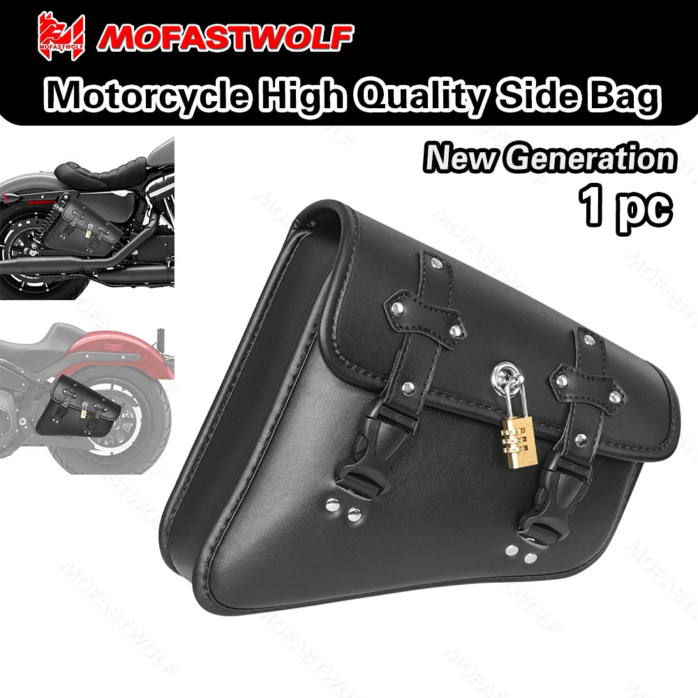 Universal cruiser prince motorcycle For Harley Honda Lron 883 1200 48 Street Bob Low Rider S Fat Bob Side bag saddle bag