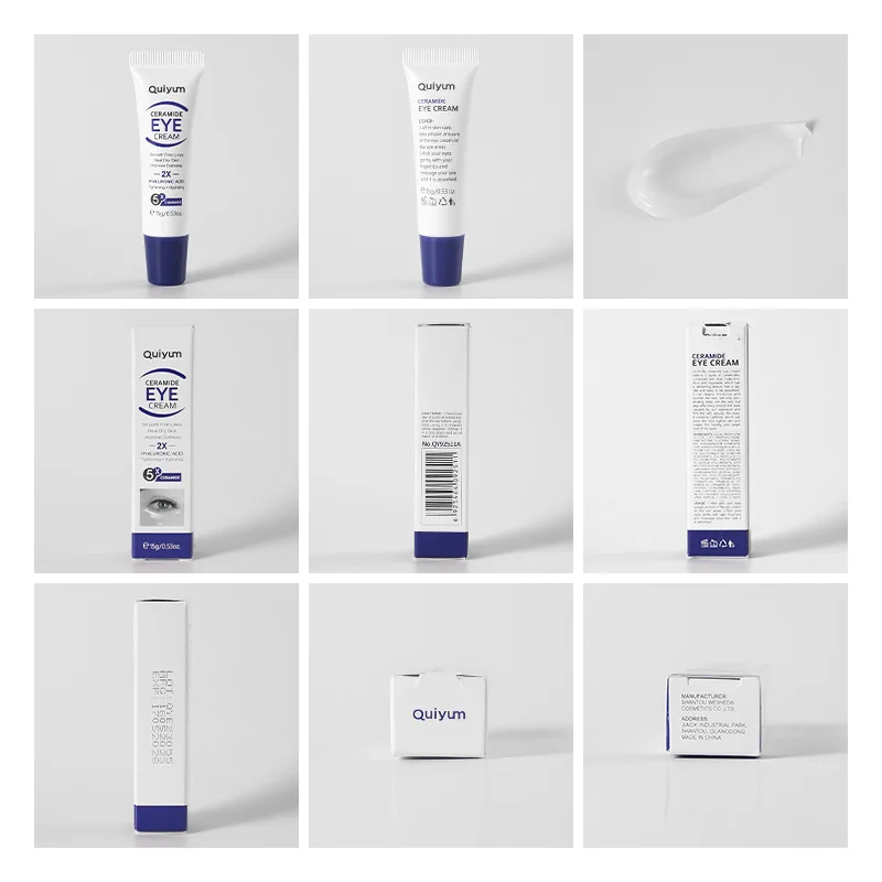 

QUIYUM 15g Ceramide Eye Cream Hyaluronic Acid Moisturizing Facial Serum Collagen Hydration Skin Care Essence Eye Massage Cream